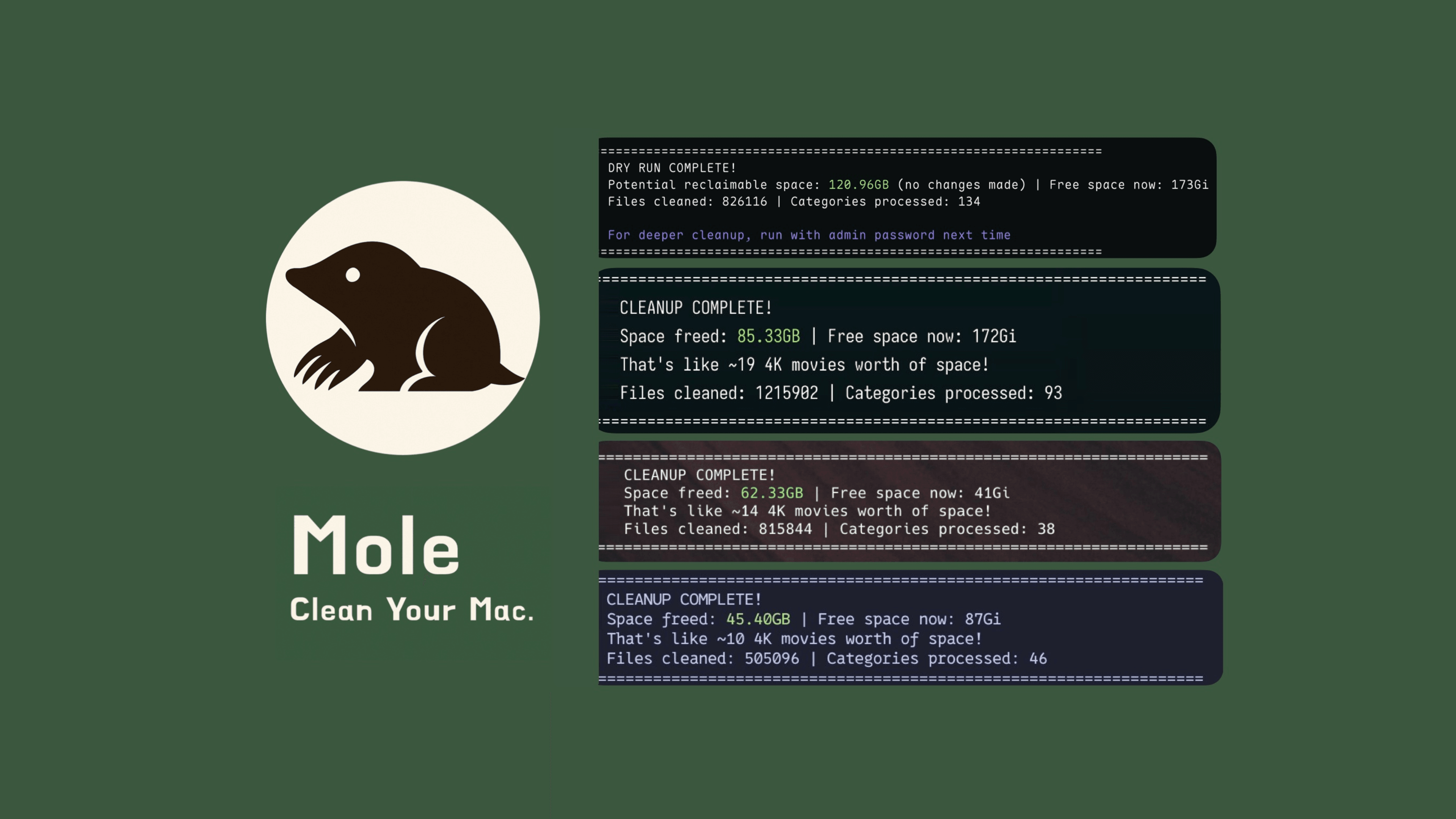 Mole: 一款免费开源的 Mac 清理神器